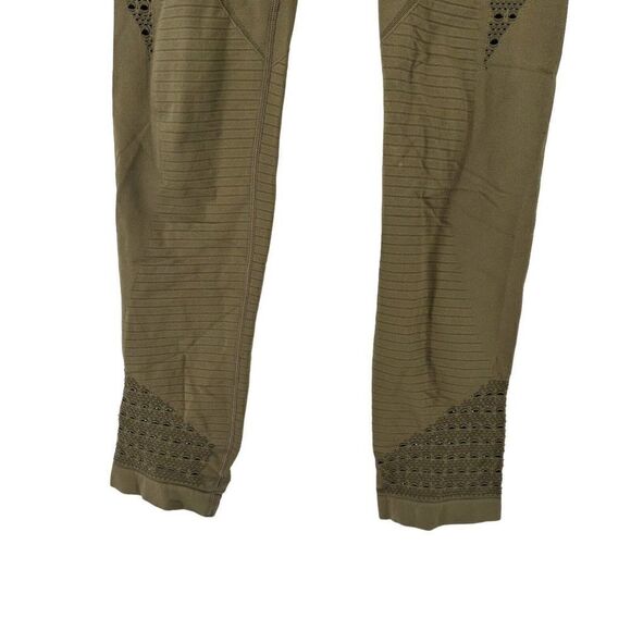 Gymshark Leggings Energy Seamless Army Green Active Wear Size M Cut Outs Hi Rise - Picture 6 of 9